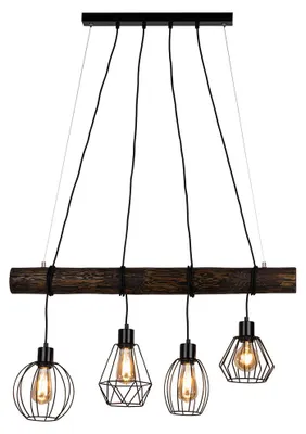 Produktbild von Hängelampe, Kiefernholz, Metall, höhenverstellbar, H 150 cm