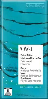 Immagine prodotto di Tavoletta di cioccolato - Fine Bitter | Mallorca Flor de Sal 75% Cacao 80g