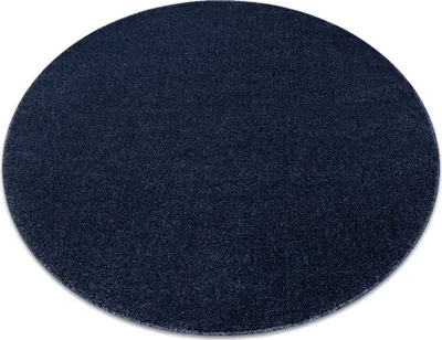 Obrázek produktu pro Koberec kulatý SOFTY Jednotný, Jednobarevný, tmavě modrá modrý kruh PRŮMĚR 150 cm