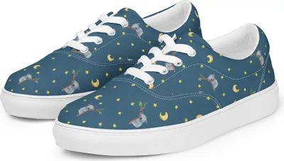 Produktbild von Mr. & Mrs. Panda Sneaker Damen Koalabär Größe 39 - Blau - Geschenk, Stoffschuhe, Sportschuhe, Lustige Sprüche, Schlafzimmer, Traum, Koala, Bär, Träumen, Stoffschuh