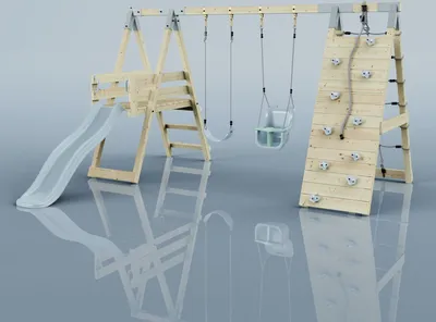 Produktbild von OutdoorToys Klettergerüst Schmetterling aus Holz in Blau Eisblau