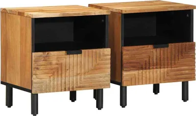 Obrázok produktu pre Nočné stolíky 2 ks 40x33x46 cm masívne drevo akácia