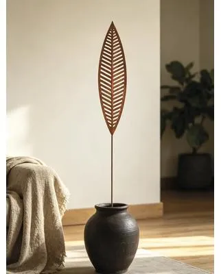Produktbild von Dekostab Lafiora Blatt B Metall H 139,5 cm hellbraun