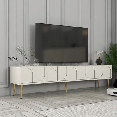Immagine prodotto di Skye Decor, Lyon 43 - Crema, Oro, Mobile TV, Crema, 100% PANNELLI DI PARTICELLE RIVESTITI IN MELAMMINA, 180 x 35 x 43 cm