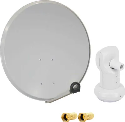 Produktbild von PremiumX PXS45 Satellitenantenne 45cm Stahl Hellgrau Single LNB