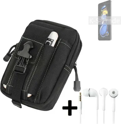 Produktbild von K-S-Trade Gürteltache + Kopfhörer kompatibel mit Xiaomi Redmi Note 11T Pro Gürtel Tasche Holster Schutz Hülle Handy Hülle  schwarz inkl.