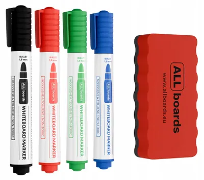 Produktbild von ALLboards Set 4 Magnettafel Marker Schwamm Trocken abwischbar