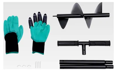Produktbild von Garten Spiralbohrer Set, Erdbohrer für Bohrmaschine, Pflanzbohrer für Akkuschrauber, Schneckenbohrer zum Löcher Graben, 6 Spiralbohrer
