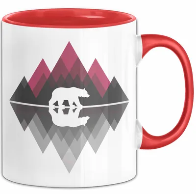 Produktbild von Bär Tier Liebhaber Tasse Becher Geschenk Lustige Geschenkidee Spruch (Rot)