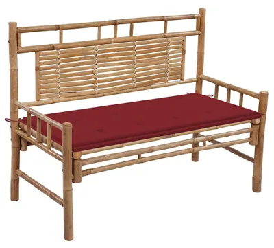 Obrázok produktu pre vidaXL Záhradná lavička s vankúšom 120 cm Bambus