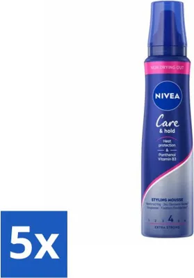Produktbild von NIVEA Stylingschaum – Pflege & Halt – Hitzeschutz – 150 ml - Vorteilspack - 5 Stücke