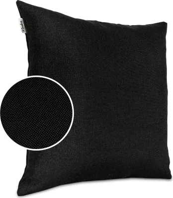 Produktbild von Dekokissen 50x50cm Kissenhülle ohne Füllung Kissenbezug mit Reißverschluss Tizi Leinen-Optik Uni Schwarz