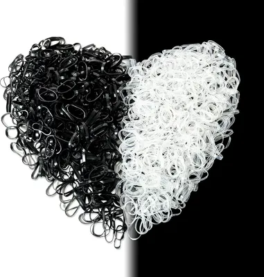 Produktbild von 1000 Mini Haargummis Schwarz Transparent für Mädchen Dreadlocks