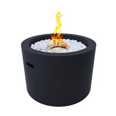 Image de Cheminée au bioéthanol brasero de jardin rond pour intérieur et extérieur RODI Noir d.47,5