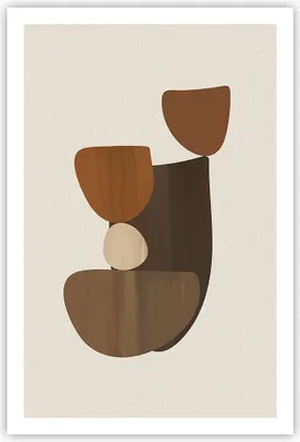 Produktbild von Poster - Poster ohne Rahmen - Abstraktion Braun Minimalismus - 61x91,5 cm - Wand Bild - Wanddeko - Wandbilder - Kunstposter - Wandposter - Bilder - Kunstdruck - Wandbild - P2XPA61x91-4212