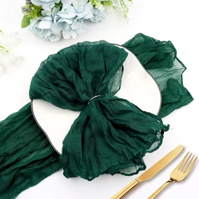 Produktbild von 24 Stück Mullservietten 50 x 50 cm stoffservietten grün, Gaze Käsetuch Servietten aus Baumwolle, Boho Vintage Stoffservietten weich & wiederverwendbar für Hochzeit, Taufe, Party, Tischdekoration