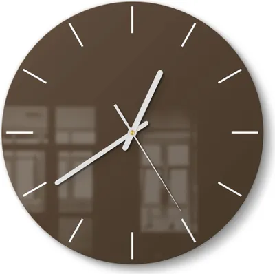 Produktbild von DEQORI Glasuhr Ø30 cm Modern 'Braun' Wanduhr Glas Uhr Design leise Küchenuhr
