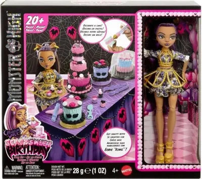 Image de Kit Gâteau d'Anniversaire Monster High Clawdeen Wolf, 55 Accessoires de Décoration, Inclut Seringue Glaçage, Mini Kit, 4+ Ans