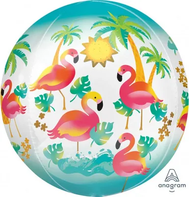 Productafbeelding van ORBZ ballon met flamingo's 40cm