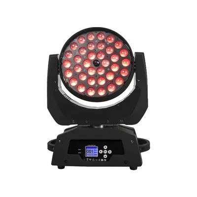 Produktbild von Beweglicher Kopflicht, DMX-Steuerung, RGBWA+UV-Effekte, 1Stück 36X18W, EU Stecker