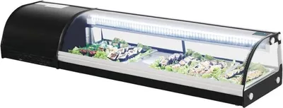Immagine prodotto di Vetrina refrigerata per sushi Polar Series G, 150 cm – 60 litri, LED, frontale curvo
