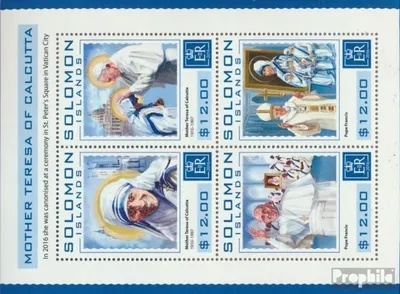 Produktbild von Briefmarken Salomoninseln 2016 Mi 3946-3949 Kleinbogen (kompl. Ausg.) postfrisch Mutter Teresa