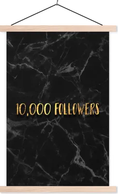 Produktbild von MuchoWow® Textilposter Soziale Medien - Instagram - Gold - Marmor 120x180 cm mit holzfarbenen Rahmen - Textil-Plakat