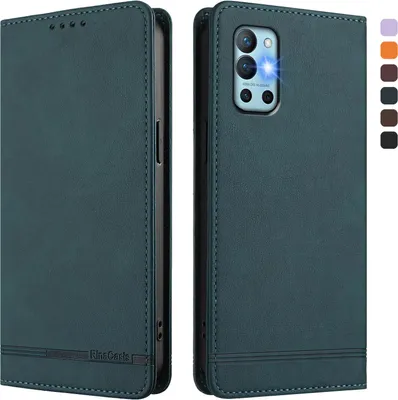 Immagine prodotto di Custodia per OnePlus 8T /OnePlus 9R, custodia retro in Finto cuoio con supporto e slot per schede Verde