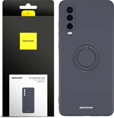 Image de Etui en silicone SPACECASE Etui en silicone avec anneau pour Huawei P30 Noir