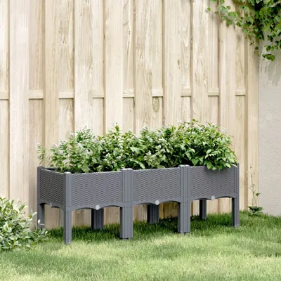 Produktbild von CLORIS Pflanzkasten mit Beinen Grau 120x40x42 cm PP 367896