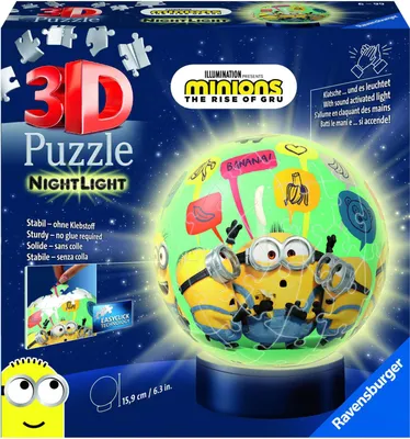 Immagine prodotto di Ravensburger Minions 2 luce notturna 11180 - Palla puzzle 3D con LED, 72 pezzi, da 6 anni