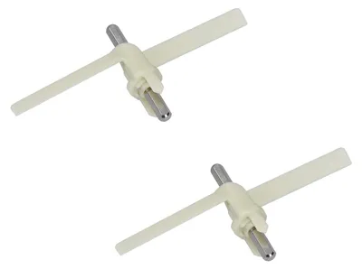 2 Durchlaufschnitzmesser, 166x79x31 mm, Kunststoff, weiß