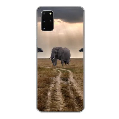 Produktbild von MuchoWow® Handyhülle Schutzhülle Hülle für Samsung Galaxy S20 Plus Elefant - Tiere - Wiese - Sonne Silikon Softcase Handy Hülle - Hartschale