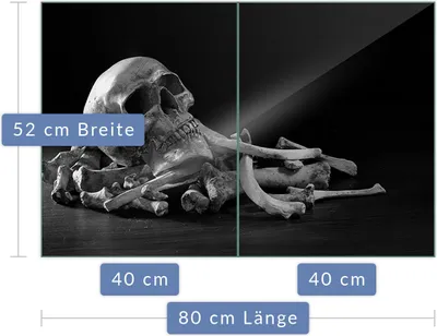 Produktbild von Herdabdeckplatte Abdeckung Glaskeramikfeld Abdeckplatte 2-Teilig 80x52 Schwarz Schutz