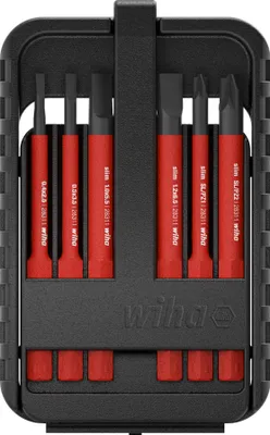 Produktbild von Wiha Bit Set slimBit electric Schlitz, Phillips, Pozidriv 6-tlg. (43160)