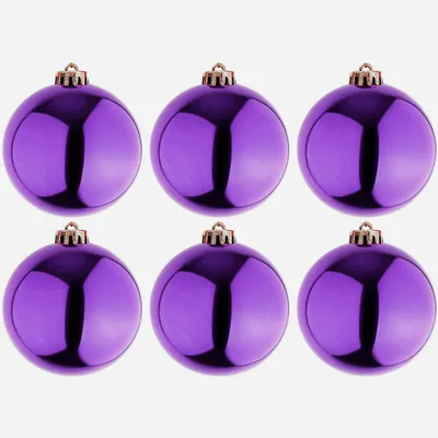 6 Stück XL Christbaumkugeln Weihnachtsbaumkugeln Baumschmuck Lila Ø 15cm