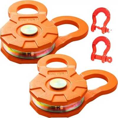 Immagine prodotto di Bozzello VEVOR, limitatore del carico di lavoro 11T/11,3 kg, robusta puleggia per verricello a cavo per fune sintetica da 14 mm o ganci morbidi, accessori di recupero fuoristrada per trattori, camion, ATV e UTV, 2 confezioni