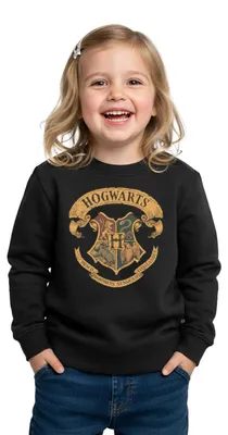 Produktbild von Spreadshirt Harry Potter Hogwarts Wappen Kinder Premium Pullover, 122/128 (6 Jahre), Schwarz