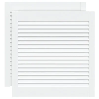 Produktbild von vidaXL Schranktüren Lamellen-Design 2 Stk Weiß 61,5x59,4 cm Massivholz