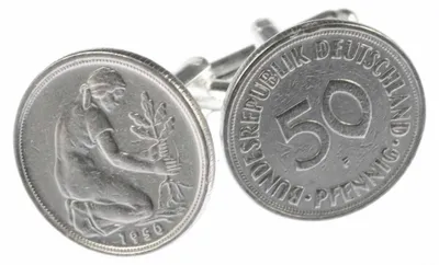 Produktbild von 50 Pfennig DM Manschettenknöpfe Miniblings BRD Münzen Geld Mark Pfennige