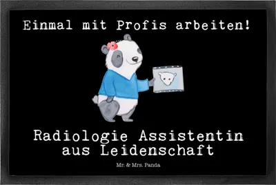 Produktbild von Mr. & Mrs. Panda Schmutzfangmatte Radiologie Assistentin Leidenschaft 50 x 75 cm - Schwarz - Geschenk, abstreifer, Schmutzmatte, Outdoor-Matte, Abtreter, Fussmatte