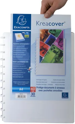 Produktbild von Exacompta 86371E Sichtmappe Kreacover® PP 800µ 60 Hüllen 24x32cm DIN A4 Weiß