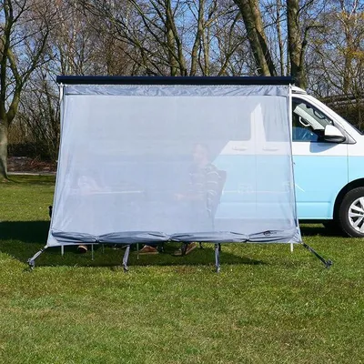 Immagine prodotto di yourGEAR Campingbus, tenda parasole e antipioggia, 2,4 x 2 m - Pannello frontale versatile per tenda da campeggio, protegge da sole, pioggia e vento - Protezione UV 50+, impermeabilità 3000 mm