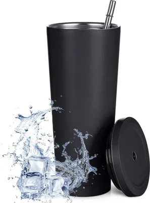 Obrázok produktu pre 750 ml / 25 oz cestovná fľaša z nehrdzavejúcej ocele s prísavkou a nepriepustným viečkom, ekologická, opakovane použiteľná, kávová termoska s vakuovou izoláciou, vhodná na studené aj teplé nápoje