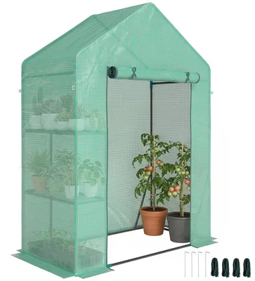Immagine prodotto di Serra da Giardino 143 x 73 x 195 cm con Scaffale a 2 Ripiani, Verde
