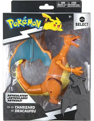 Image de Pokemon figure dracaufeu articule 15 cm - figurine action deluxe - collection select 25 ans