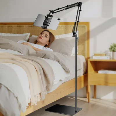 Productafbeelding van Tabletstandaard met flexibele arm, geschikt voor tablets van 4,7 tot 16,1 inch, zwart