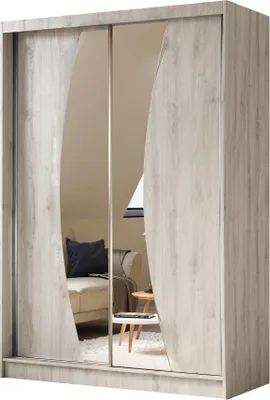 Image de BEAUTYSOFA armoire moderne avec portes coulissantes VOX 150 cm - armoire avec miroir et portes coulissantes (chêne Sonoma)