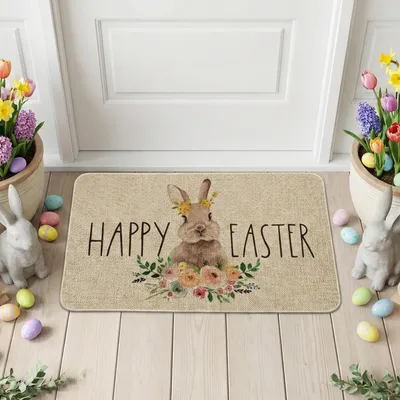 Deurmat rechteckig 60x40 cm Antirutsch Ostermotiv Polyester