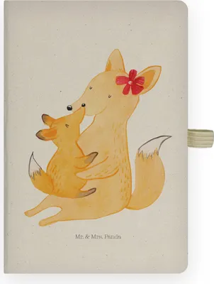 Produktbild von Mr. & Mrs. Panda Kladde Fuchs Mama - Transparent - Geschenk, Journal, Schoß, Tochter, Mutter, Schreibbuch, Muttertag, Tagebuch, Adressbuch, Skizzenbuch